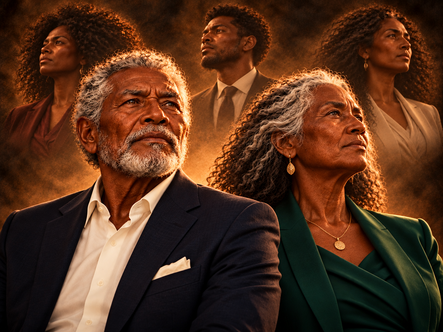 Illustration of elders and community members